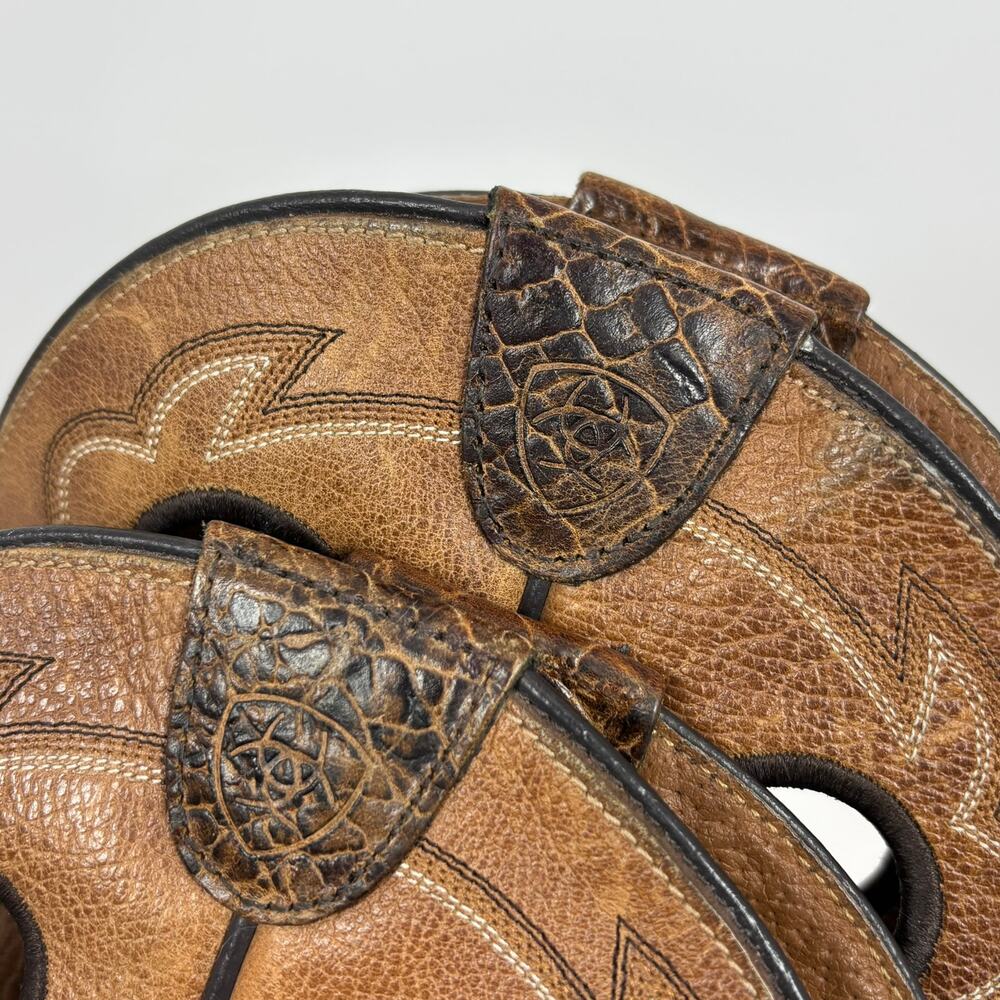 Ariat Heritage Roughstock Boots Mens 10.5 Square Toe Western Cowboy Brwn Leather - Picture 14 of 14